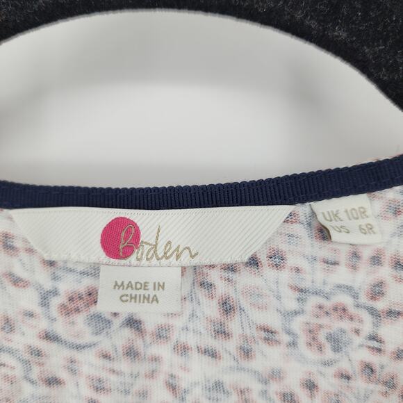 Boden Women's Heidi Jersey Dress Peasant Boho Floral Print 3/4 Sleeve Size 6 - Picture 3 of 5